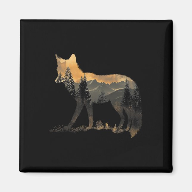 Fox Forest Nature Lover Mountains Hiking Camping H Magnet (Front)
