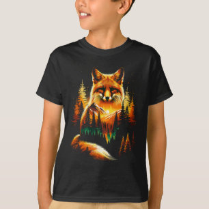 Fox Forest Nature Lover Mountains Hiking Camping T-Shirt