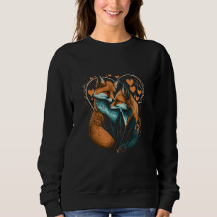 Fox Fox in love Valentine's Day Sweatshirt