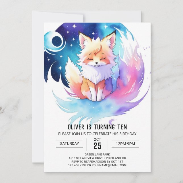 Fox Friends in the Woods Birthday Invitation (Front)
