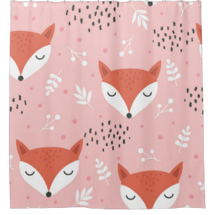 Fox Fun: Cute Forest Pattern Shower Curtain