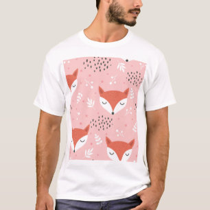 Fox Fun: Cute Forest Pattern T-Shirt