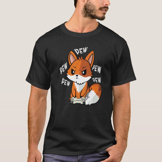 Fox Gamer Techie Person T-Shirt (Front)