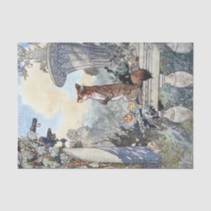 Fox Garden Vintage Art Tissue Paper