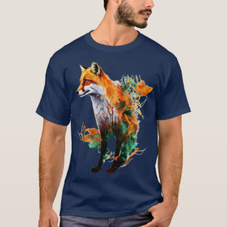 fox gift artwork red fox colourful animal art  3  T-Shirt