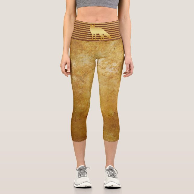 Fox Gold Capri Leggings (Front)