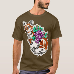 Fox grapes traditional tattoo T-Shirt