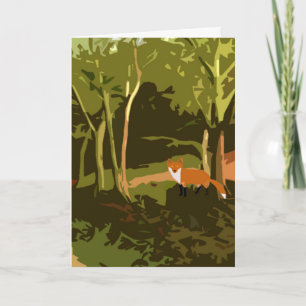 Fox graphic art Birthday card