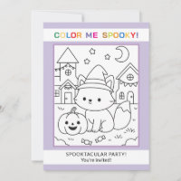 Fox Halloween Colouring Invitation Kids Activity