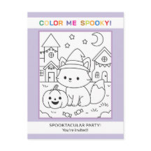 Fox Halloween Colouring Invitation Kids Activity