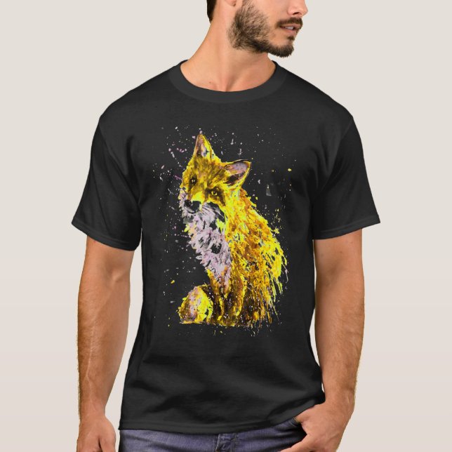 Fox Hand Painted Golden Fox T-Shirt (Front)