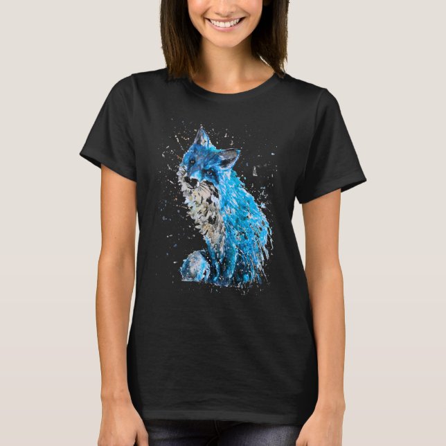 Fox Hand Painted Ice Fox T-Shirt (Front)