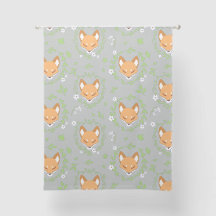 Fox Happy Orange White Light Green Foxes