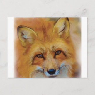 fox head art postcard