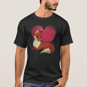 Fox Heart Forest Animal Wildlife Cute Fox T-Shirt