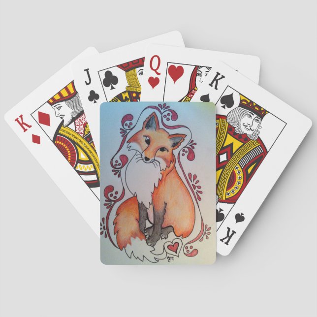 Fox & Heart Playing Cards (Back)