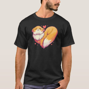 Fox Heart  Retro Animal Wild Zoo Classic Passion P T-Shirt