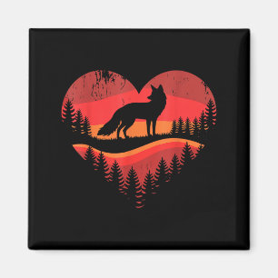 Fox Heart Valentines Animal Fox Lover Men Women Gi Magnet