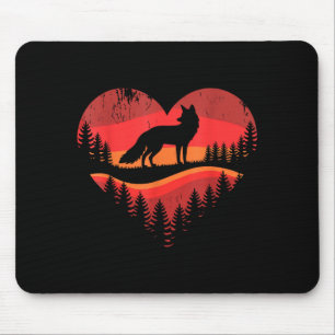 Fox Heart Valentines Animal Fox Lover Men Women Gi Mouse Pad