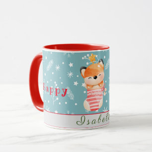 Fox Holidays Customise Text and Name Mug