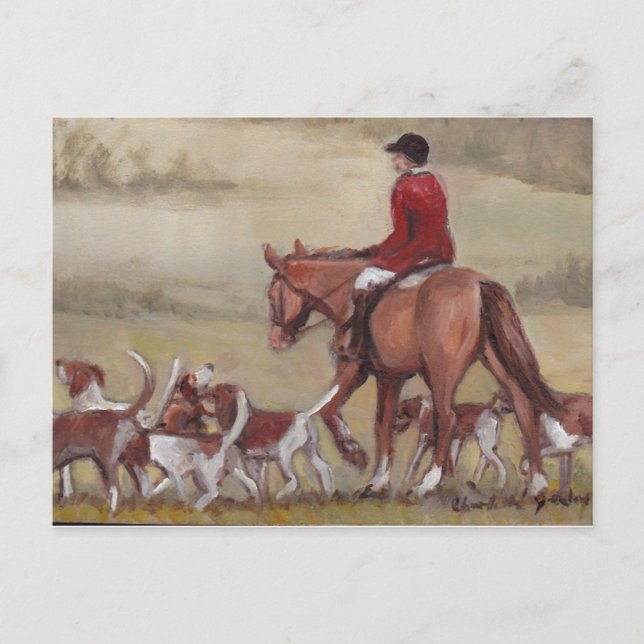 Fox Hunt Art Postcard (Front)