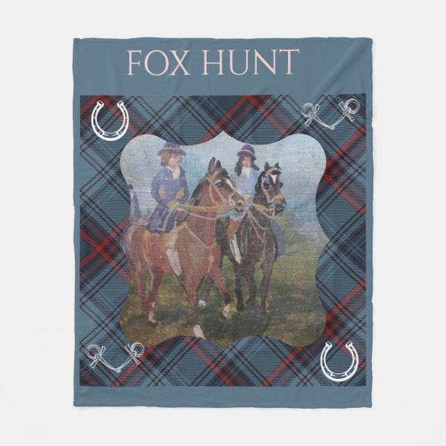 fox hunt fleece blanket (Front)