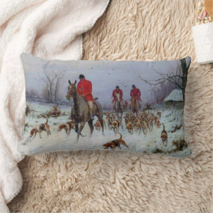 Fox Hunt Huntsmen and Hounds Returning Home  Lumbar Cushion