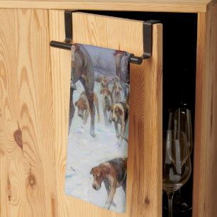 Fox Hunt Huntsmen and Hounds Returning Home Tea Towel