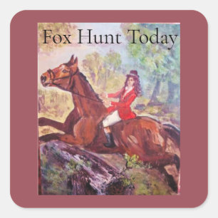 fox hunt today square sticker