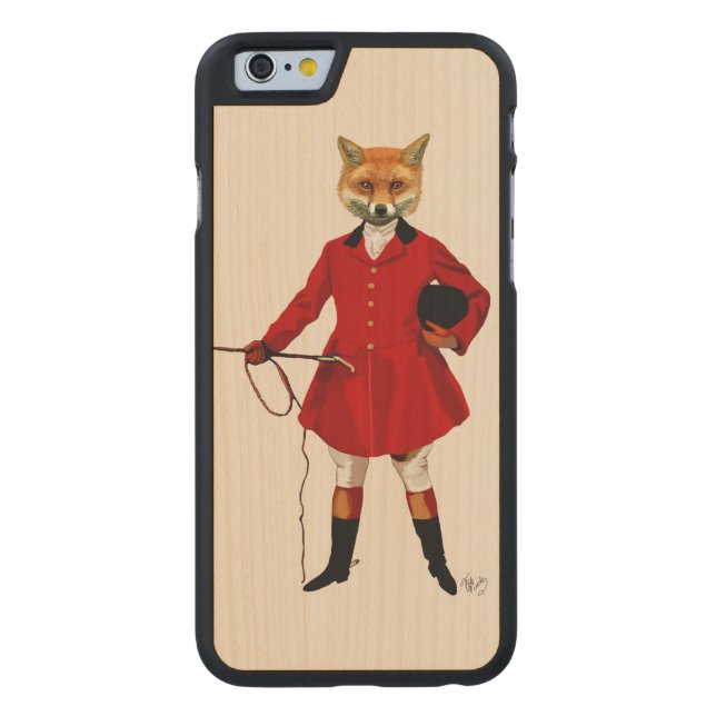 Fox Hunter 2 Full 3 Carved Wood iPhone Case (Back)