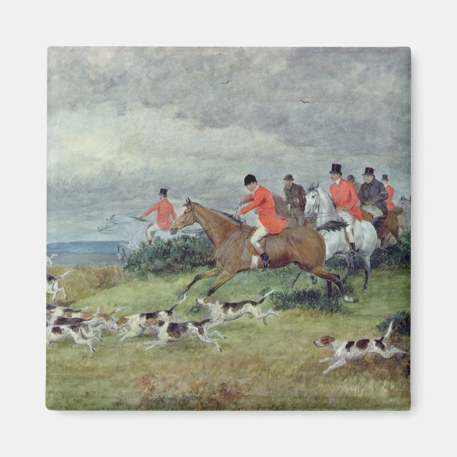 Fox Hunting in Surrey, 19th century Magnet (Front)