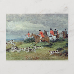 Fox Hunting in Surrey, 19th century Postcard