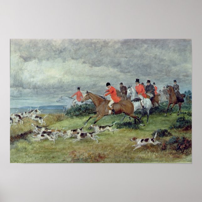 Fox Hunting in Surrey, 19th century Poster (Front)