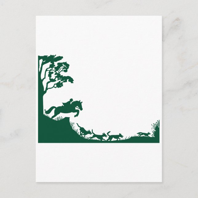 Fox Hunting Silhouette Postcard (Front)