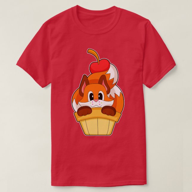 Fox Ice cream cone Cherry T-Shirt (Design Front)