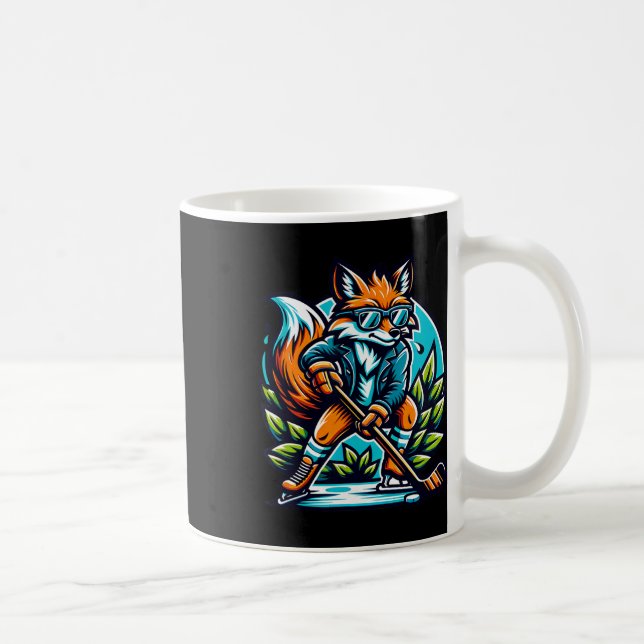 Fox Ice Hockey Cool Style Shades  Coffee Mug (Right)
