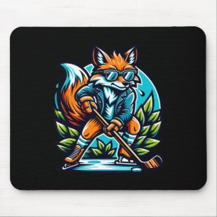 Fox Ice Hockey Cool Style Shades Mouse Pad
