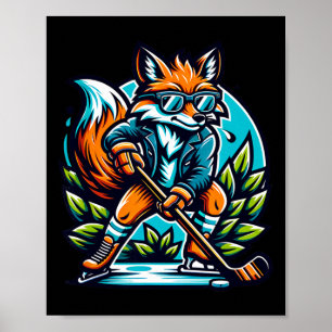 Fox Ice Hockey Cool Style Shades Poster