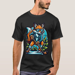 Fox Ice Hockey Cool Style Shades  T-Shirt