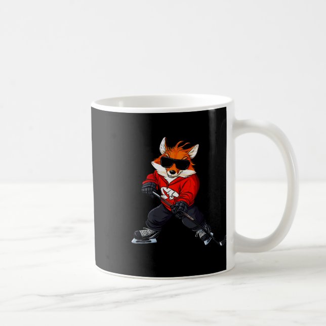 Fox Ice Hockey Player  Coffee Mug (Right)