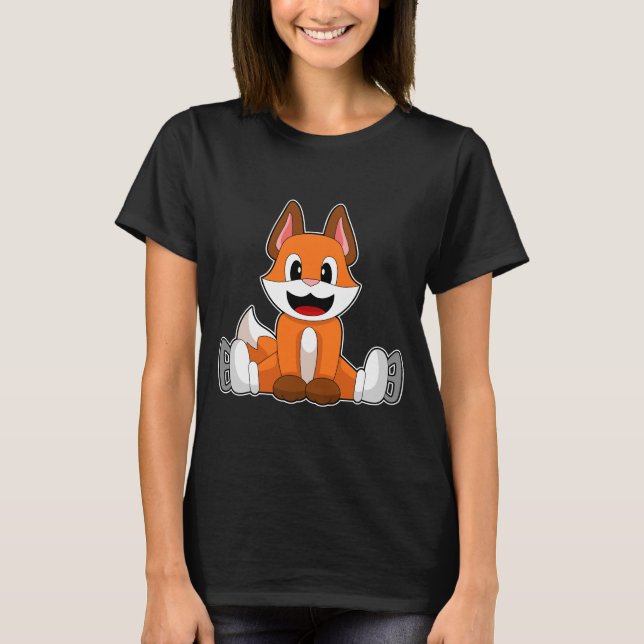 Fox Ice skating Ice skates T-Shirt (Front)