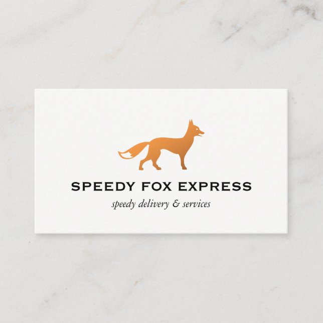 Fox Icon (Black & White) Business Card (Front)