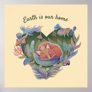 fox illustration kidsroom poster