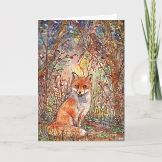 Fox in Autumn Woods Card (Front)