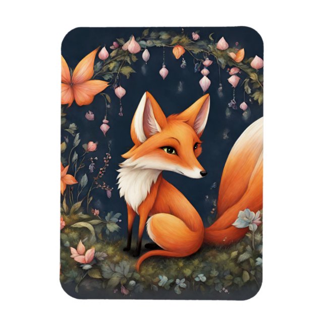 Fox in Bloom Magnet (Vertical)