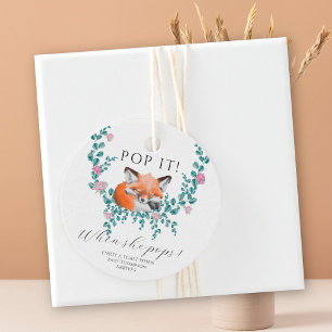 Fox in bloom - Pop it! When she pops! Favour Tags