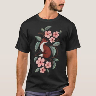 Fox In Cherry Blossoms T-Shirt