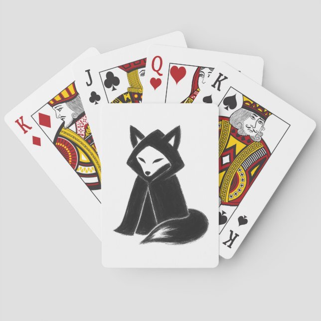 Fox in Cloak – Mysterious Animal on Playing Cards (Back)