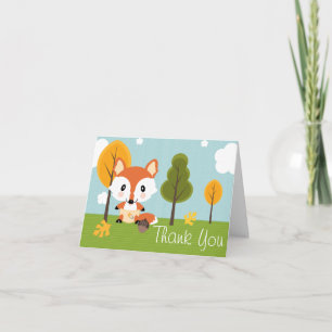 FOX IN DIAPERS BABY SHOWER THANK YOU CARD