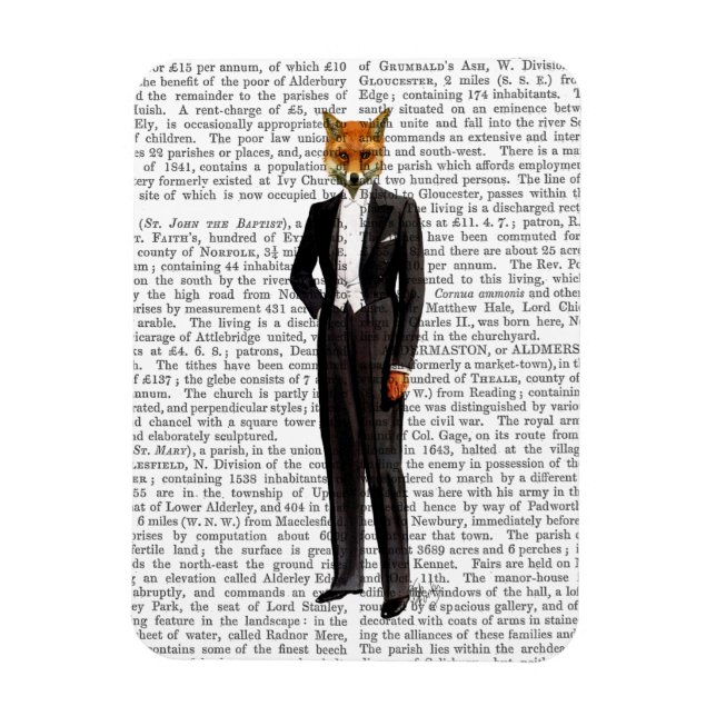 Fox In Evening Suit Full Magnet (Vertical)